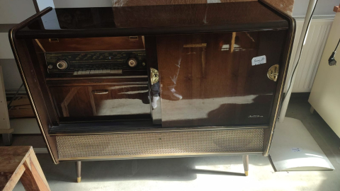 Audiomöbel, Holz, Radio, braun, 