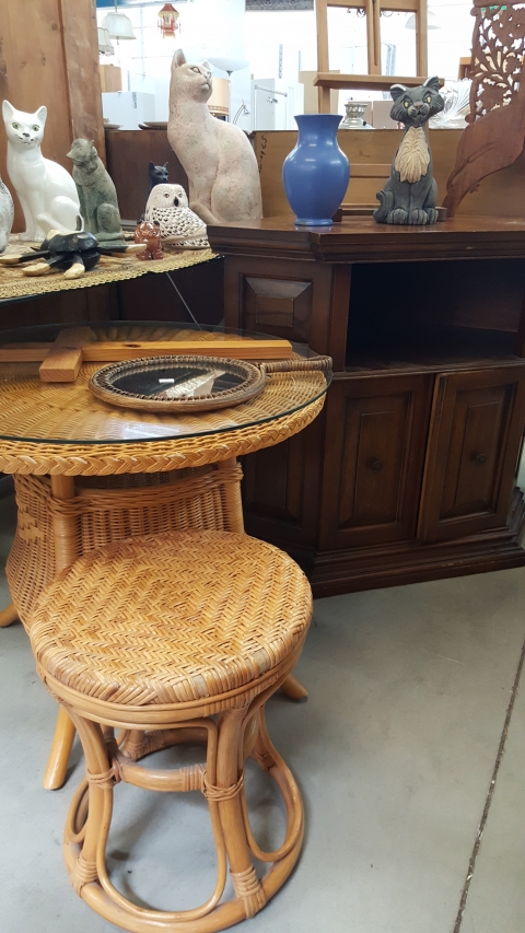 Korbtisch/Korbsessel