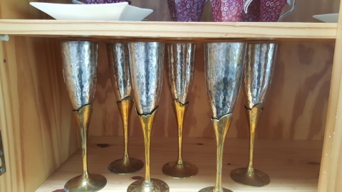 Gläser, Metal, silber, gold, 