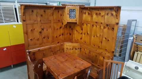 Holz, Tisch, Sessel, Bank, Holzverbau, Bauernstube, 