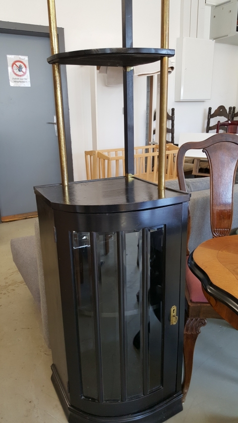 Schrank, Eckschrank, schwarz, Glas, 