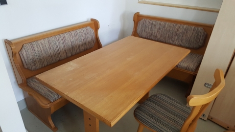 Esstisch, Sessel, Bank, Eckbank, Holz, braun, 