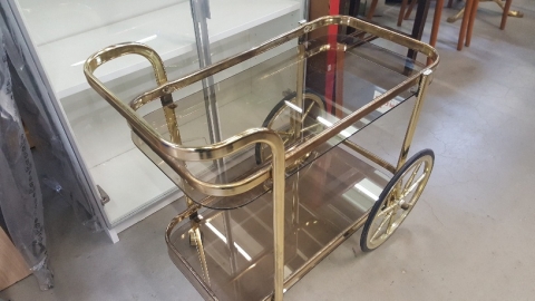 Servierwagen, Glasplatte, 