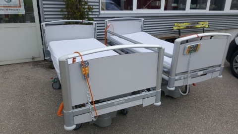 Bett, Pflegebett, elektrisch, weiss, Metall, 