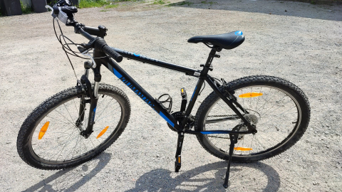 Fahrrad, Rad, blau, schwarz, Mountainbike, 