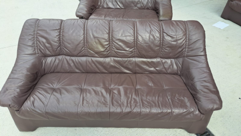 Couch, Sofa, Ledercouch, braun, 